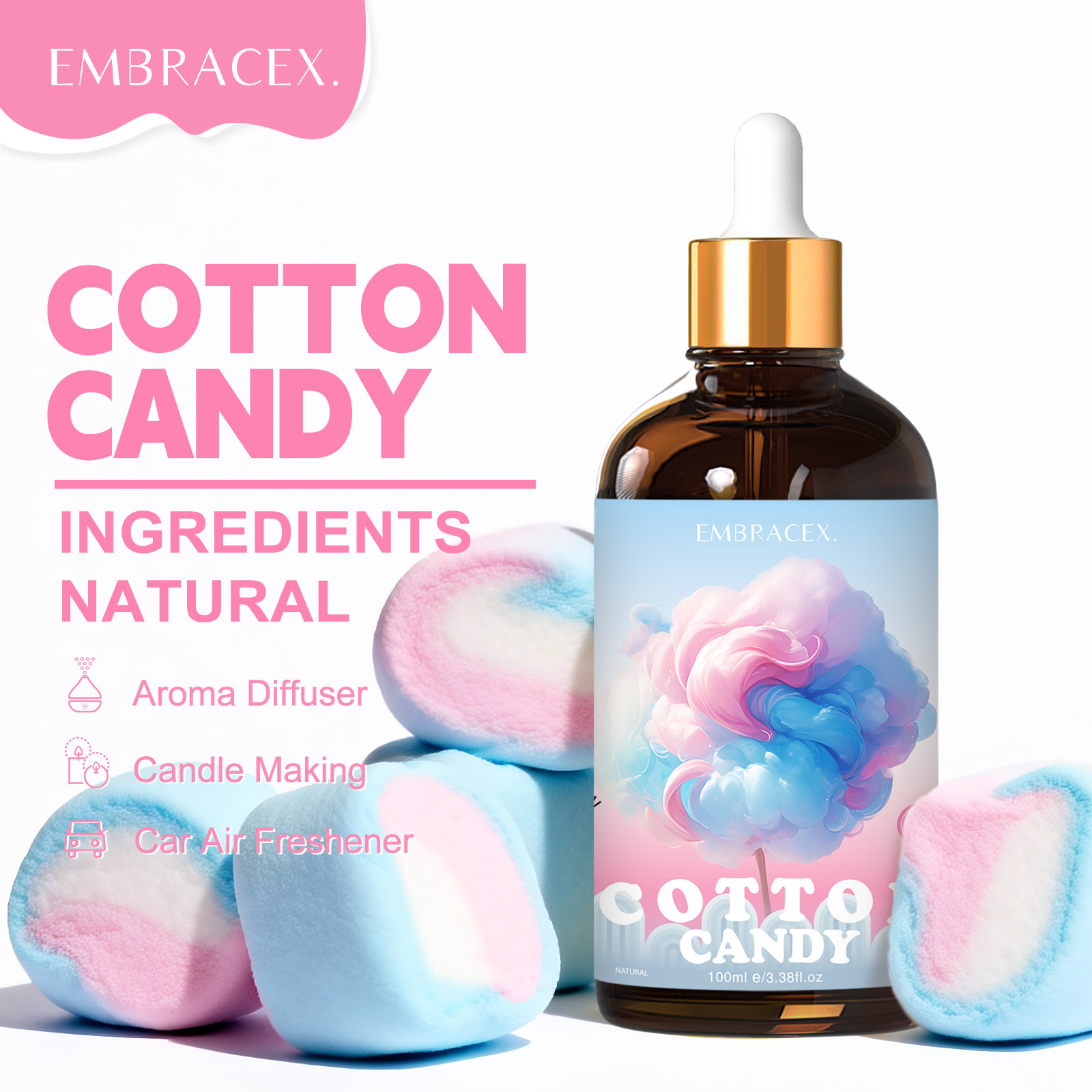 Perfume Fragrance Oil - 100ml Cotton Candy Fragrance Oils Diffusers
